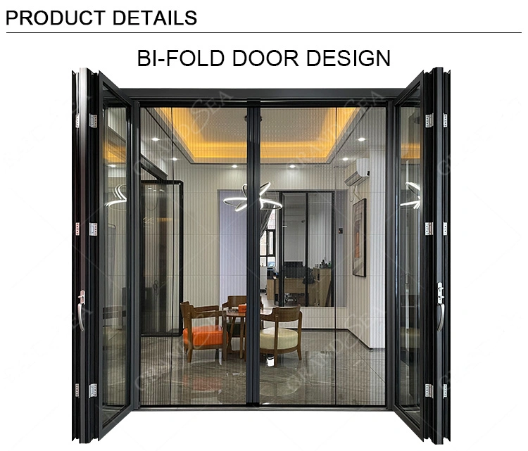 American Interior Balcony Cheap Price Bi-Fold Bifold Door Exterior Accordion Aluminum Glass Patio Folding Door