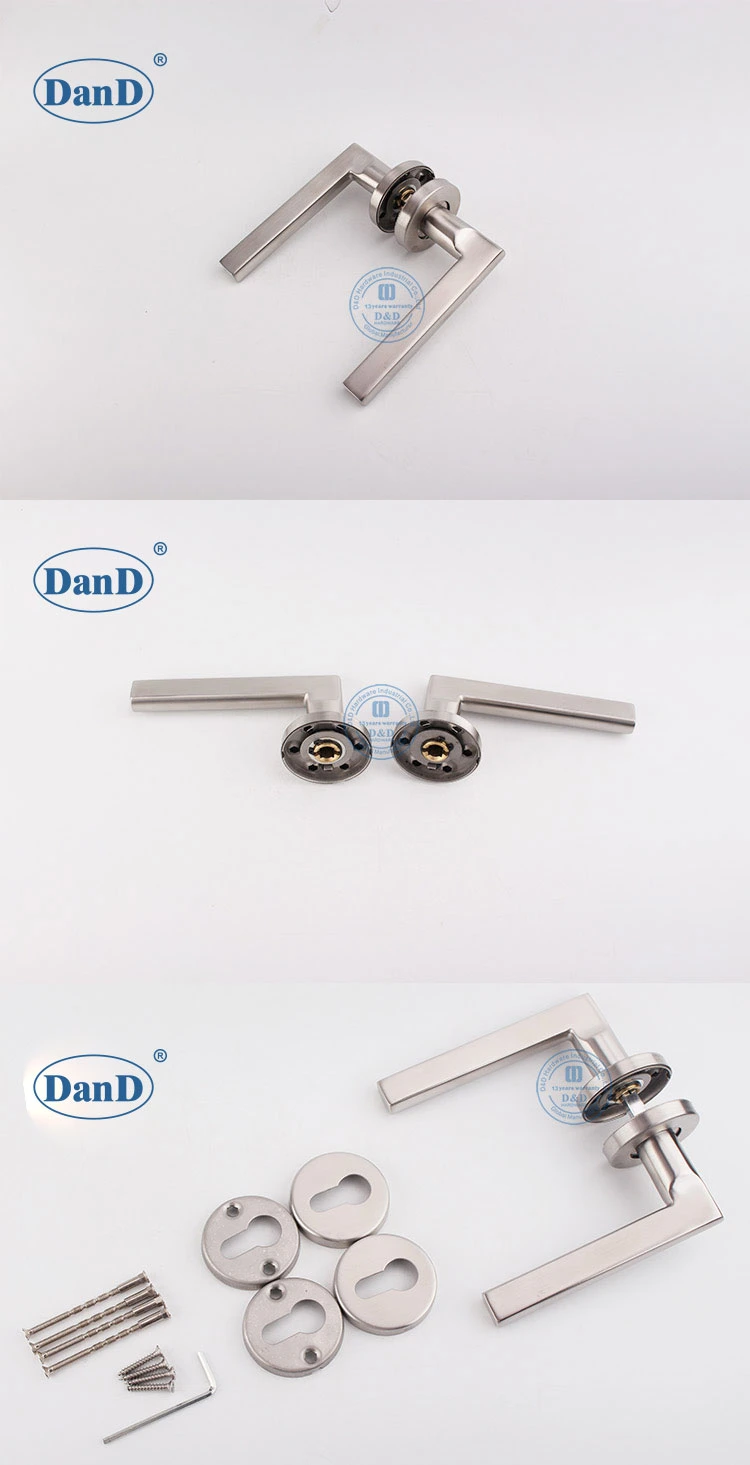 Modern Hardware Accessory Silver Stainless Steel Satin Mixed Door Lever